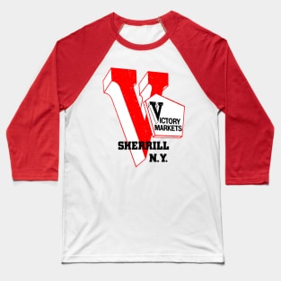 Victory Market Former Sherrill NY Grocery Store Logo Baseball T-Shirt